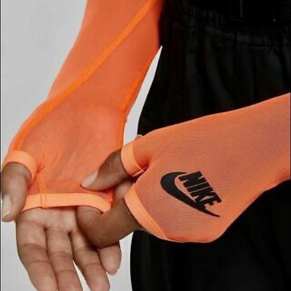 New Nike Icon Clash Sheer Mesh Hyper Crimson Bodysuit - Picture 4 of 5